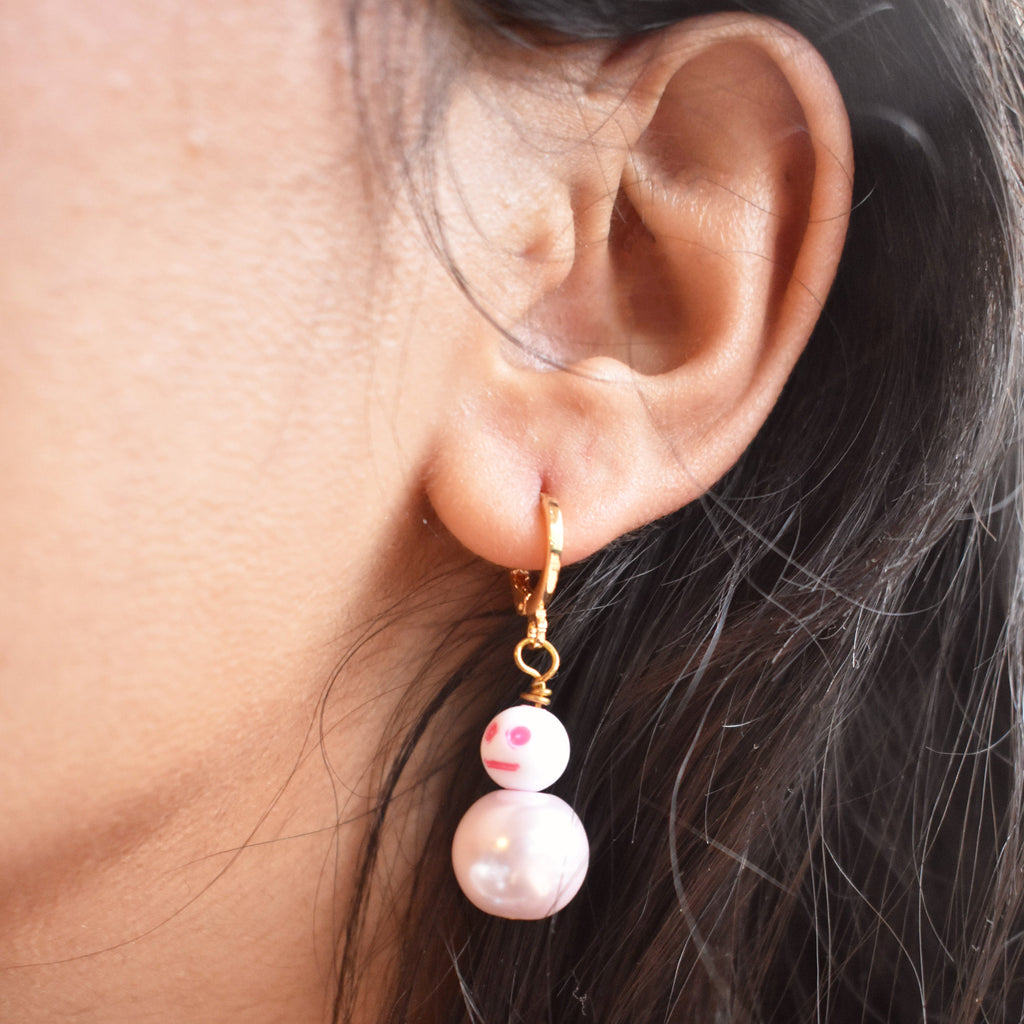 Pink, In my feelings earrings, Huggie Earrings, Pink Statement Earrings, Statement Earrings | by lovedbynlanla