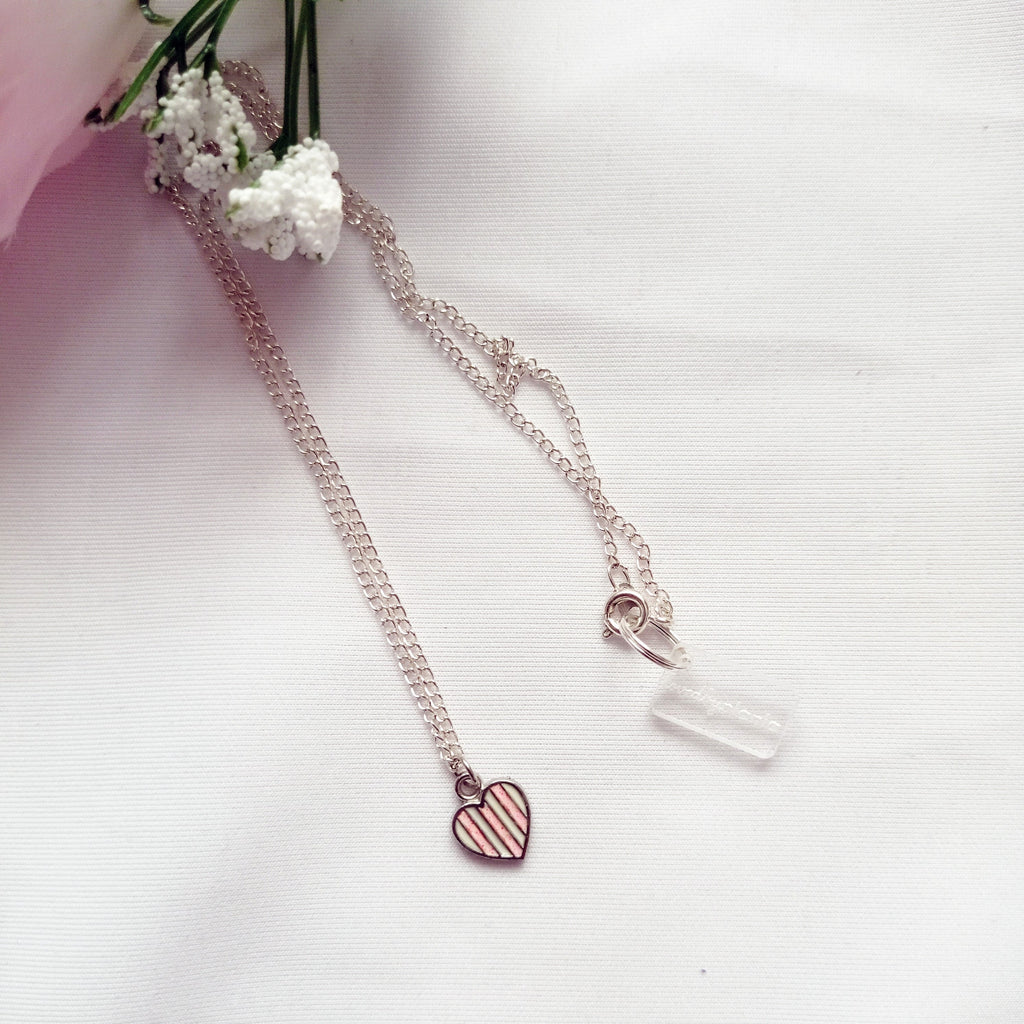 Candy Striped Heart Necklace, Playing Cards inspired Queen of Hearts | by lovedbynlanla